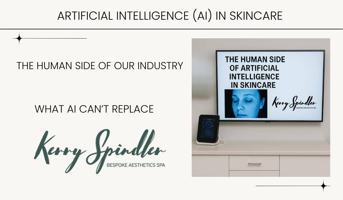 Kerry Spindler discussing AI-driven skin analysis at her Boston spa